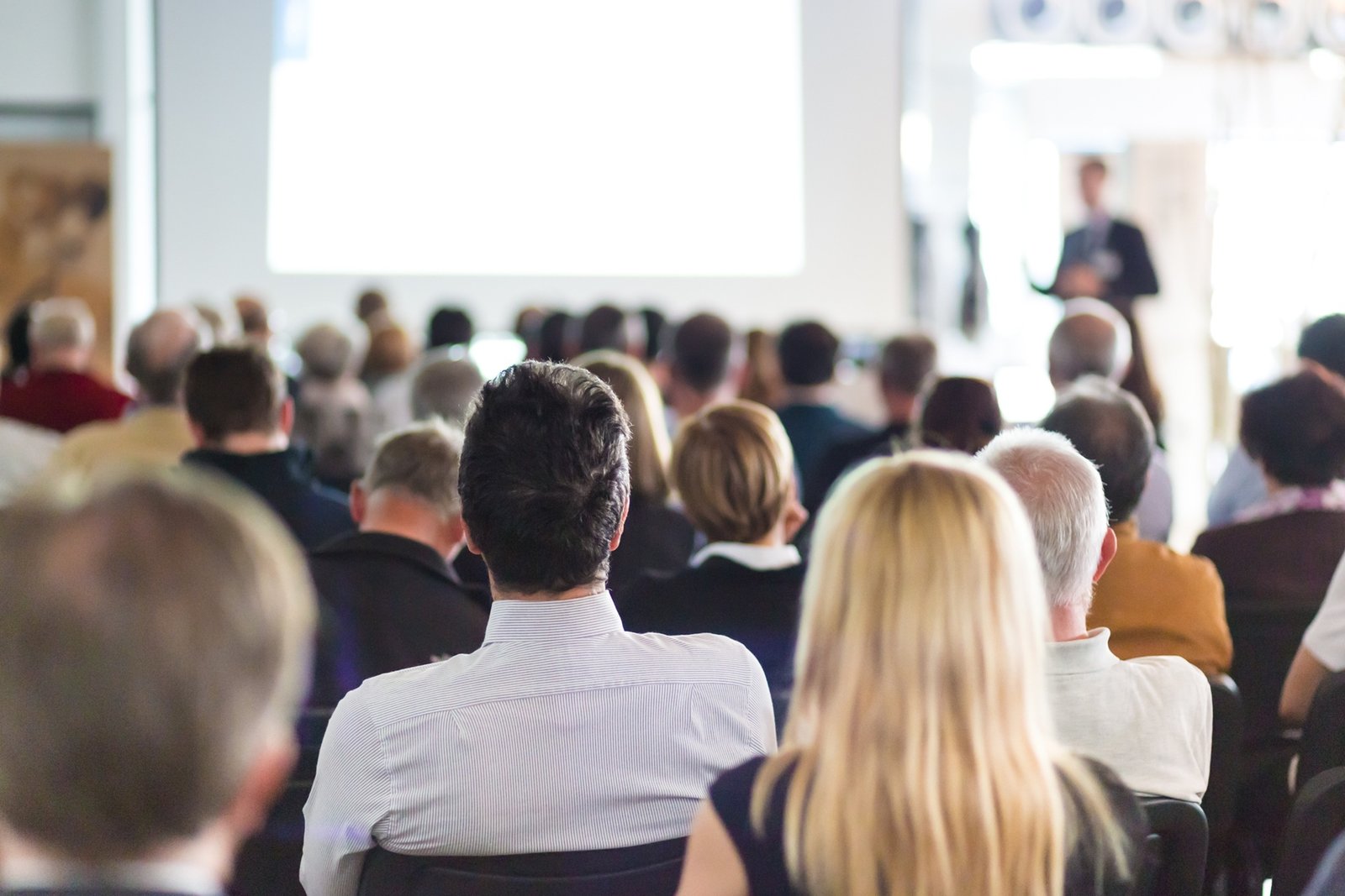 Speaker,Giving,A,Talk,At,Business,Meeting.,Audience,In,The